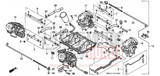 CARBURATEUR (ENS.) (VFR750FL/FM/FN/FP) VFR750FP de 1993